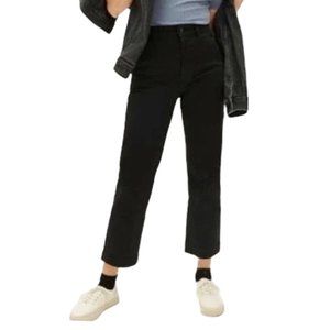 Everlane The Straight Leg Crop Black High Rise Stretch Denim Size 16 Short